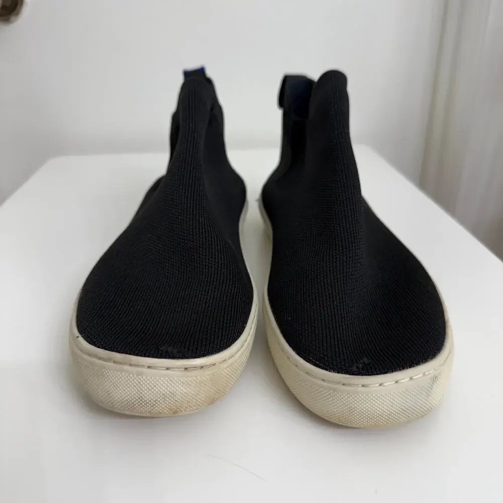 Rothy's The Chelsea Boot Black Sz 10 Slip On Washable Knit Casual Comfort